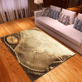 Tapis Map Monde Vintage 3D