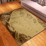 Tapis Salon Carte Exploration Vintage