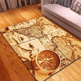 Tapis Salon Map Monde Vintage