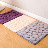 Tapis de bain façon galets <br> mémoire de forme