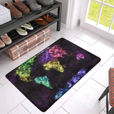 Tapis Entrée Mappemonde Colorée