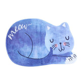 Tapis Salle de Bain Chat Bleu