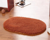 Tapis Salle de Bain Marron Forme Ovale