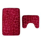 Tapis de Toilette Rouge Motifs Galet