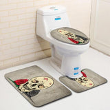 Tapis de Bain Tête de Mort avec Fleurs