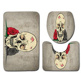 Tapis de Bain Tête de Mort avec Rose